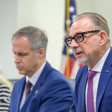 ESA Director General Josef Aschbacher, right, has warned of a potential bottleneck in European launch capacity in the coming years. He is pictured here meeting NASA Administrator Jared Isaacman at NASA Headquarters in Washington. (Photo: NASA/Bill Ingalls)