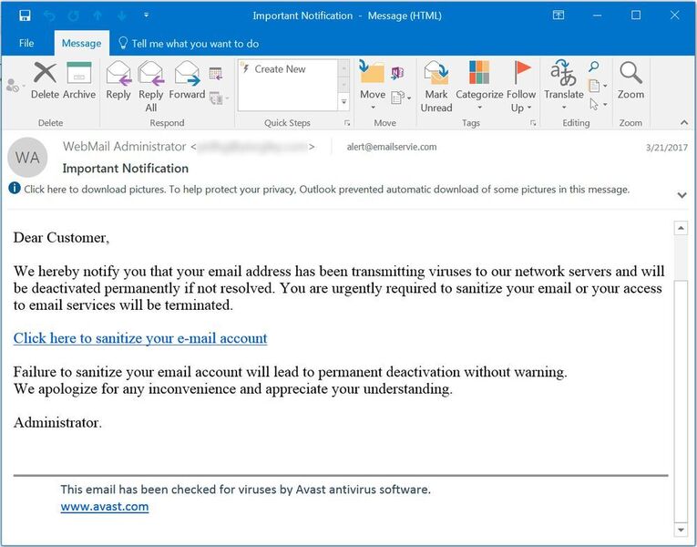 Phishing Red Flags: 10. Der Phishing-Angriff zur Deaktivierung des E-Mail-Kontos (KnowBe4)