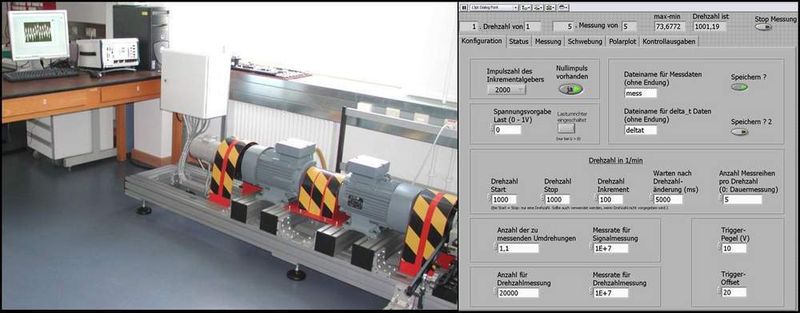 Aufbau des Versuchsstandes mit Eingabefeld in LabVIEW (Archiv: Vogel Business Media)