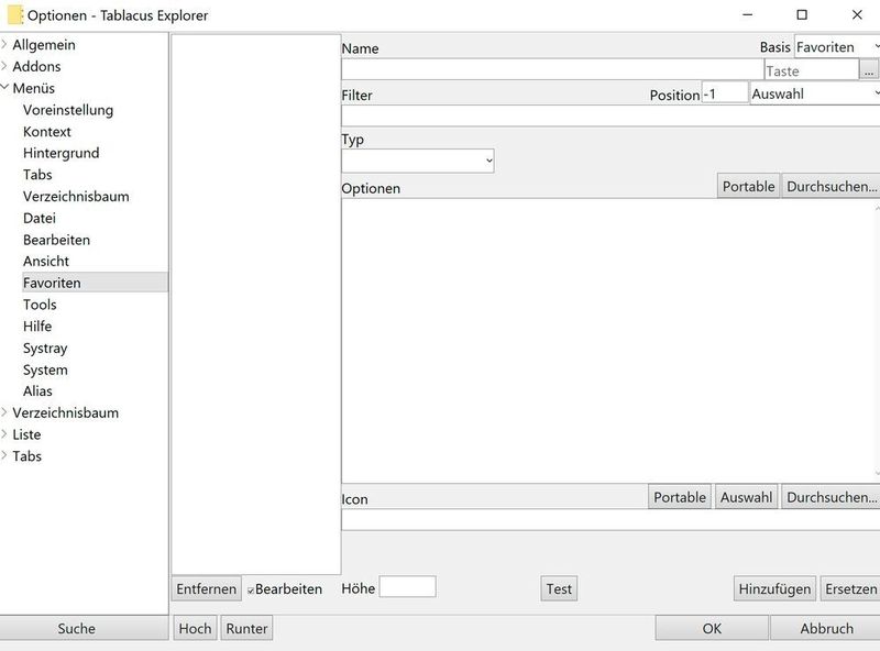 Anpassen der Einstellungen von Tablacus Explorer. (Joos/Tablacus (Screenshot))