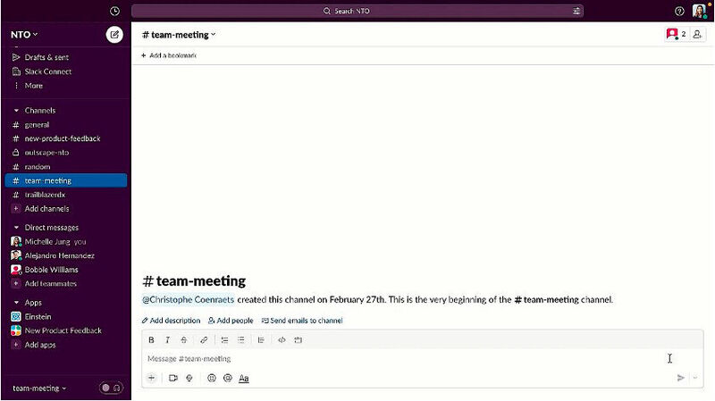 In Slack lässt man sich eine Einladung zu einem Team-Meeting von Einstein GPT verfassen und im Kalender eintragen.  (Bild: Salesforce)