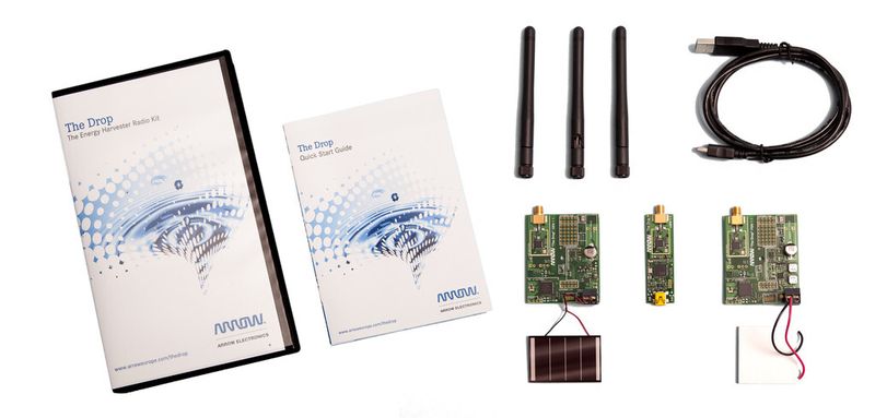 TheDrop Kit:  Das Evaluierungskit von Arrow besteht aus zwei Energy-Harvesting-Einheiten,  einem Solarboard (SBN) und dem Peltierboard (PBN). (Bild: Arrow)