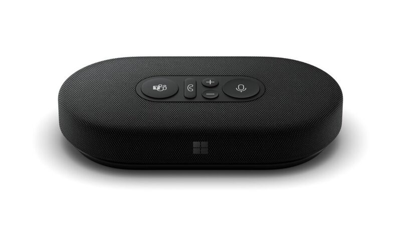 Der Microsoft Modern USB-C  Speaker kommt mit zwei Mikrofonen für Teams oder vergleichbare Programme. (Microsoft)