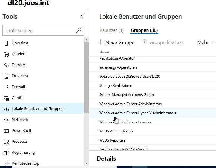 Die Rechte zur Verwendung des Windows Admin Centers werden über lokale Gruppenmitgliedschaften gesteuert. (Joos / Microsoft)