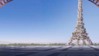 Im Rahmen des Programms „Building Tomorrow“ erarbeitete ein Expertenteam auf der 3D-Experience-Plattform von Dassault Systèmes eine kohlenstoffarme, kreislauforientierte und nachhaltige Version des Eiffelturms. (Bild: Dassault Systèmes)