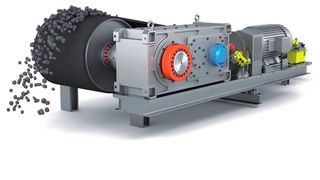 Links im Bild eine schnelllaufende Rücklaufsperre (blau) mit Abhebefunktion, montiert auf der ersten Getriebewelle; rechts hingegen eine langsam laufende Rücklaufsperre an der Ausgangswelle des Antriebsgetriebes. (Ringspann)