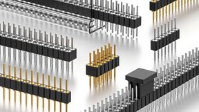 Wirkung der  Beschichtung auf Steckverbindungen:  Leiterplattensteckverbinder, Stiftleisten in vergoldeter Ausführung, Zinn als Alternative. (Bild: Fischer Elektronik GmbH & Co. KG)
