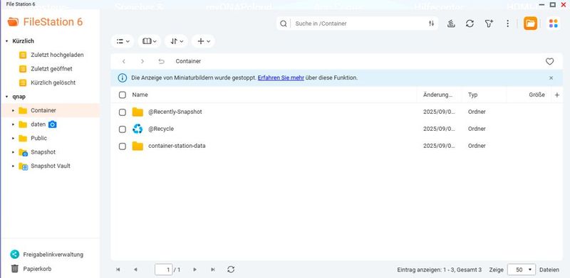 Zugreifen auf Dateifreigaben über File Station 6. (Bild: Joos – QNAP)