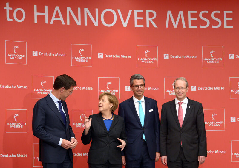 Hannover Messe 2014 opens its gates: On Sunday, Hannover Messe 2014 kicked off with a great celebration in red, white and blue – the colours of this year’s partner country The Netherlands (Picture: Deutsche Messe)