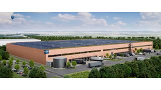 Knock on wood: Im Straubinger Hafen entsteht Europas größte Logistikimmobilie in reiner Holzbauweise. Die Dachflächen werden für zeitgemäße PV-Nutzung vorgerüstet. (Bild: Garbe)