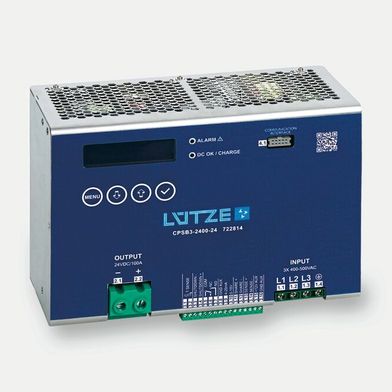 Die 2.400-Watt-Stromversorgung von Lütze bietet drei Betriebsarten sowie 
umfassende Parametrier- und Überwachungsfunktionen
 (Bild: Lütze)