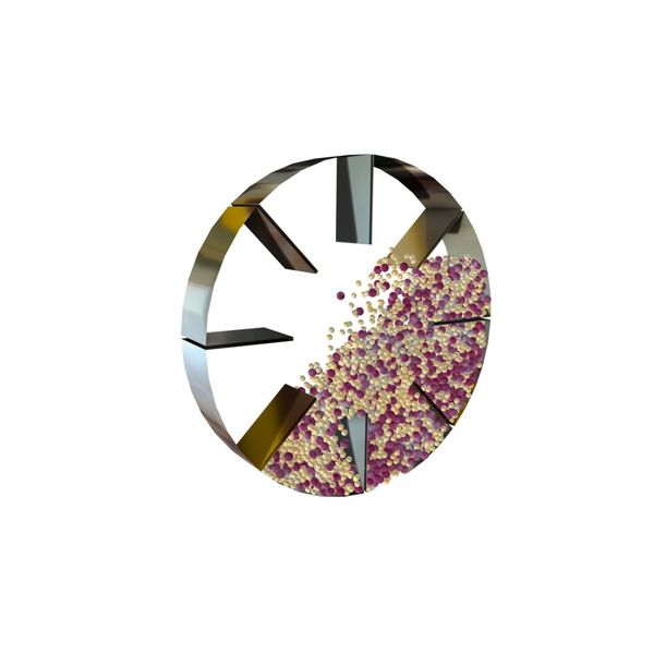 Wie verhalten sich feste Partikel in einer rotierenden Trommel? Die Simulation liefert Antworten. (Bild: Comsol)