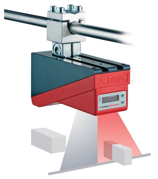 Bild 2:  Line- Range-Sensoren (LRS) projizieren einen divergenten Lichtstrahl mittels einer  Laser-Linienbeleuchtung. (Leuze Electronic)