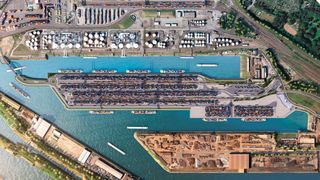 Das neue Tankcontainerlager für grüne Energieträger soll auf einer Fläche des zweiten Bauabschnitts des Duisburg Gateway Terminal (DGT) errichtet werden. (Bild: Duisport)