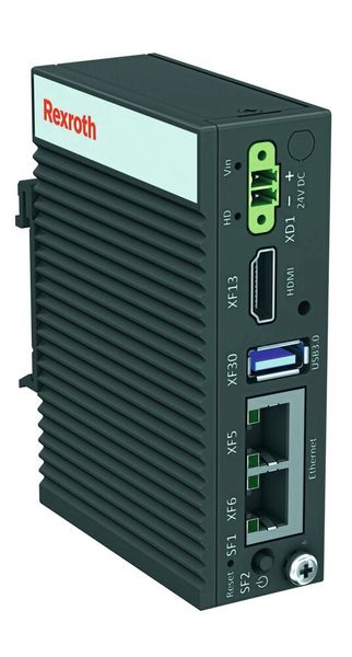Über eine Vielzahl unterschiedlicher Schnittstellen lässt sich der kleinformatige Box-PC PR21 in heterogene Umgebungen einfügen. (Bosch Rexroth AG)