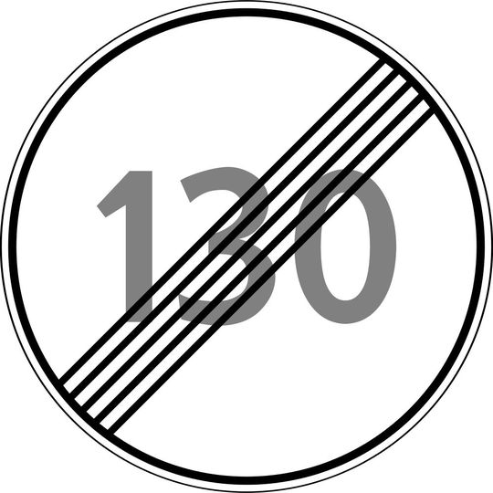 (Bild:  Road sign 3.25 "End of maximum speed limit" /Nikolaev_ec06ffa5 / CC BY-SA 3.0)