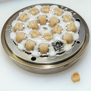 Bild 2: Die Zähne für partielle und totale Prothesen werden aus Nano-Pearls-Material hergestellt, das  sich durch seine sehr hohe Bruchfestigkeit und eine Abrasionsstabilität auszeichnet, die 50% über herkömmlichen PMMA-Materialien liegt. Bild: Heraeus Kulzer