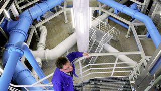 Verteilerbauwerk in der Hochbehälteranlage Hassloch bei Rüsselsheim (Hessenwasser)