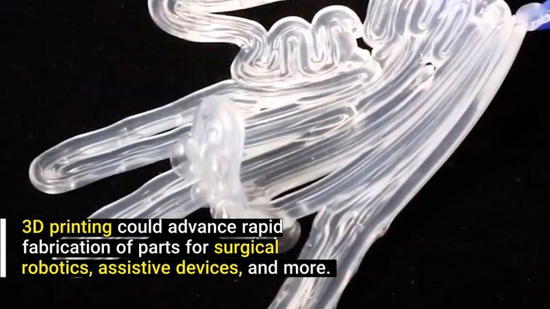 Einsatzbereit für die Medizin: Dieser gedruckte Greifer demonstriert das Potenzial der Technologie für chirurgische Instrumente oder Prothesen.(Bild:  Harvard John A. Paulson School of Engineering and Applied Sciences (SEAS)