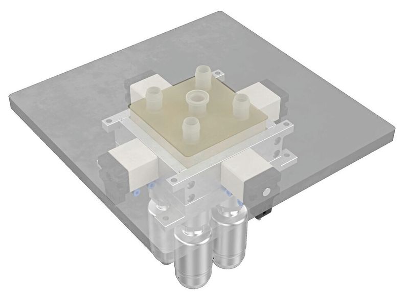 Single-Use Mehrwege-Ventilblock mit manueller Verriegelung (Bild: Gemü)