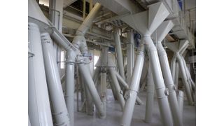 Blick in die Wegelogistik im Mischfutterwerk, hier das Verteilsystem für Rohwaren (Bild: Mischfutterwerk Austings)