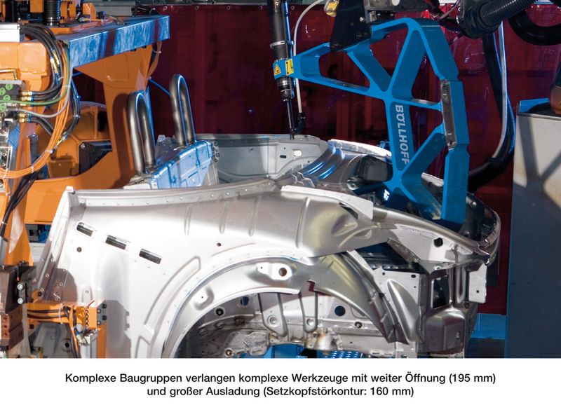Auch schwer zugängliche Bauteile erreichbar: Komplexe Baugruppen verlangen komplexe Werkzeuge mit weiter Öffnung und großer Ausladung bei kompakter Bauweise. (Archiv: Vogel Business Media)