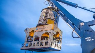 A Technip FMC Remotely Operated Vehicle (ROV) is deployed to provide subsea services.  (Technip FMC)