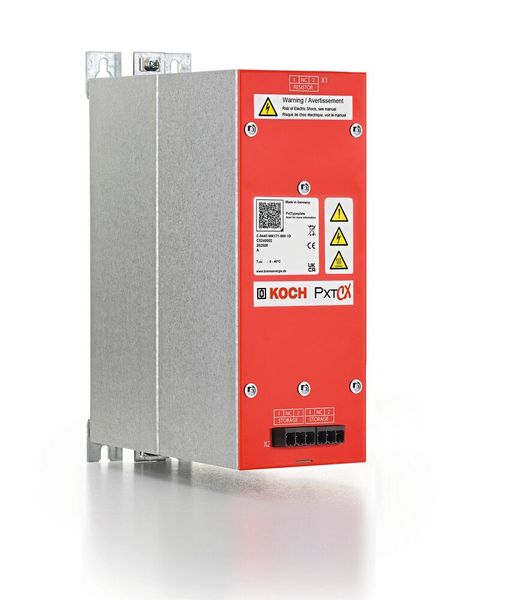 Fast zum Verwechseln gleich mit dem aktiven Energiemanagementgerät PxtKX: Energie-Erweiterungsmodul PxtCX von der Michael Koch GmbH, im Bild mit zwei Energiemodulen (4 kJ). (Bild: Michael Koch GmbH)