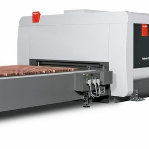Gesamtansicht Laser mit Laserquelle und Wechseltisch.(Bild:  Bystronic)