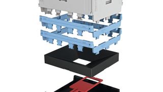 Durch die verschließbare Bodenöffnung im Magnum Optimum Hopper lassen sich Kleinteile einfach in kontrollierten Mengen entnehmen. (Schoeller Allibert)