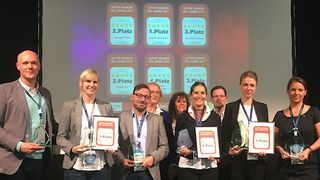 Die Gewinner des 1.  Active Sourcing Awards wurden im Rahmen der HR-Messe „Zukunft Personal 2017“ ausgezeichnet.  (Talentwunder)