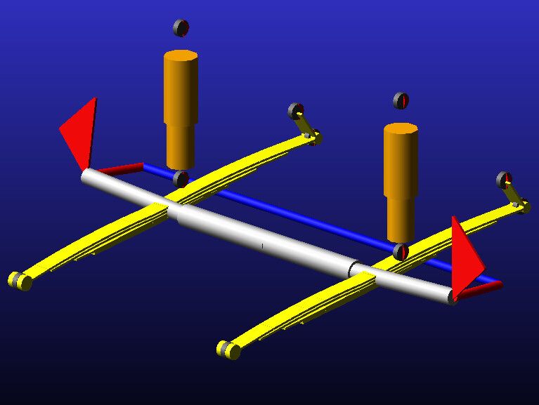 Für Blattfedern wurde in Adams/Car ein neuer Preprozessor integriert. (Bild: MSC)