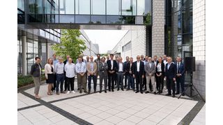 Stevanato Group team members at the Bad Oeynhausen site in northern Germany are pictured during the inauguration of the new cleanroom. At the center are Franco Stevanato, CEO; Marco Dal Lago, CFO; and Michele Monico, President of DDS and IVD Business Unit. (Source: Sona Media/ Businesswire)