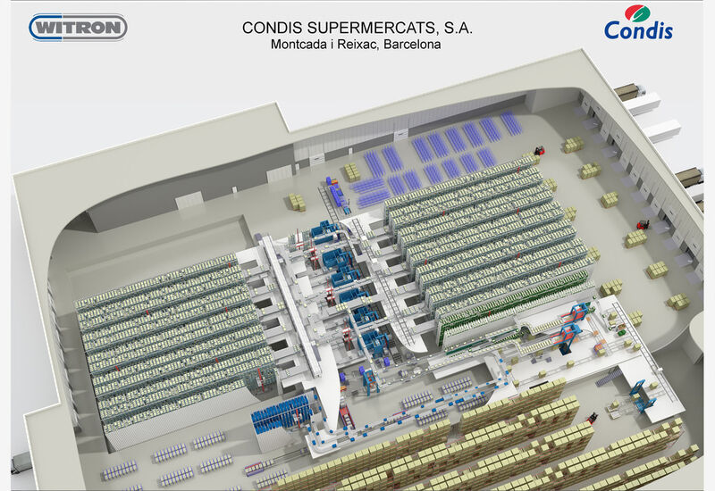 Das Condis-Logistikzentrum in Barcelona beliefert pro Tag 350 Filialen mit Artikeln aus dem Trockensortiment. (Bild: Witron)