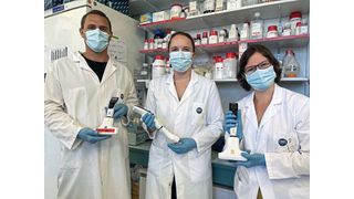 v. l.: Gaël Petitjean, Scarlette Abbou und Suzie Houssier am Centre National de la Recherche Scientifique in Montpellier  (Bild: CNRS)