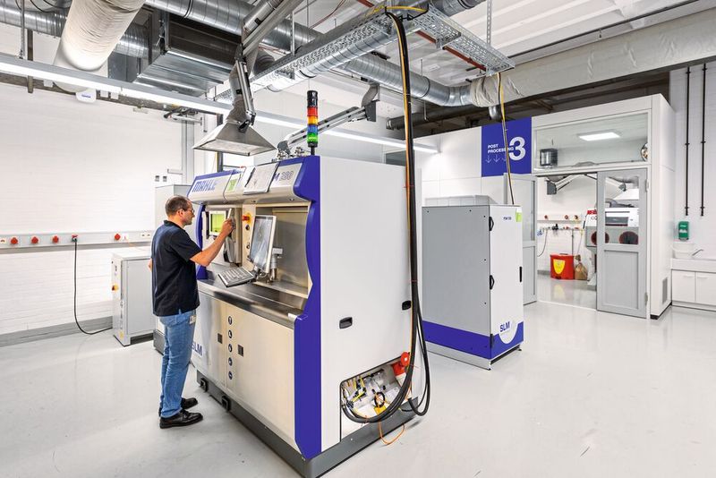 Das Zentrum bietet noch Platz für weitere Maschinen – oder einen automatisierten Materialfluss. (Bild: Wolfram Scheible, Mahle)