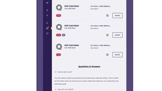 Die Steelbuy-App: Der neue Online-Marktplatz ist in Großbritannien mit dem Ziel an den Start gegangen, den klassischen Metallhandel zu revolutionieren. (Bild: Thyssenkrupp Materials Services)