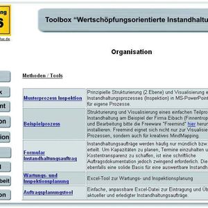 Bild 1: Eine Toolbox soll den Instandhaltern helfen, ihre Arbeit zu optimieren und zugleich den wirtschaftlichen Nutzen darzustellen. Sie enthält unter anderem Checklisten, Fachinformationen sowie Vorlagen zur Wartungs- und Inspektionsplanung.Bild: Ifinkor
