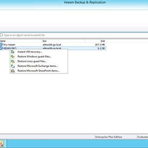 Der Menüpunkt „Backup von Storage Snapshots“