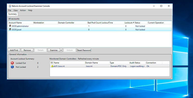 Netwrix Account Lockout Examiner informiert über gesperrte Benutzerkonten und erfolglose Anmeldeversuche. (Joos / Netwrix)