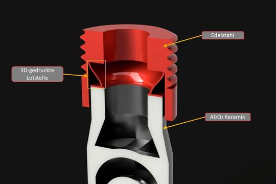 Der 3D-Druck ermöglicht die freie Gestaltung der Kontaktstelle. (Bild:  Hilgenberg-Ceramics)