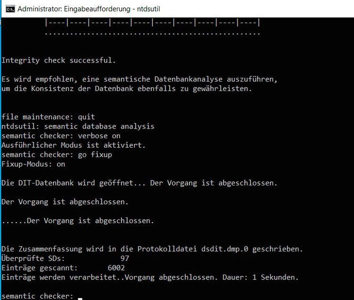 Active-Directory-Datenbank im Rahmen der Wartung reparieren. (Joos / Microsoft)
