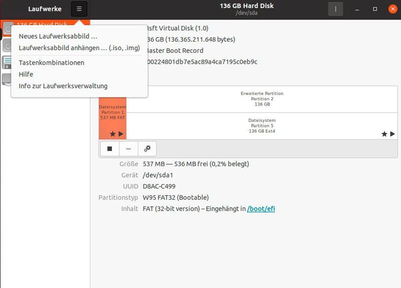 Laufwerksverwaltung in Ubuntu nutzen. (Joos (Screenshot))
