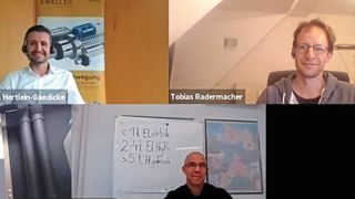 Stefanie Michel, Marcus Hertlein-Gaedicke, Tobias Radermacher, Axel Binner und Sandra Häuslein (v.o.l. im Uhrzeigersinn) disutierten virtuell über elektromechanische und hydraulische Antirebssysteme. (VCG)