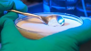 Synthese hochwertiger Biowachse aus Biogas im Labormaßstab. Im Rahmen eines Kooperationsprojekts des Fraunhofer IKTS mit vier Unternehmen aus Sachsen und der Technischen Universität Bergakademie Freiberg soll nun die Produktion von Biowachsen an einer Biogasanlage demonstriert und hinsichtlich ihrer Wirtschaftlichkeit bewertet werden. (Fraunhofer IKTS)