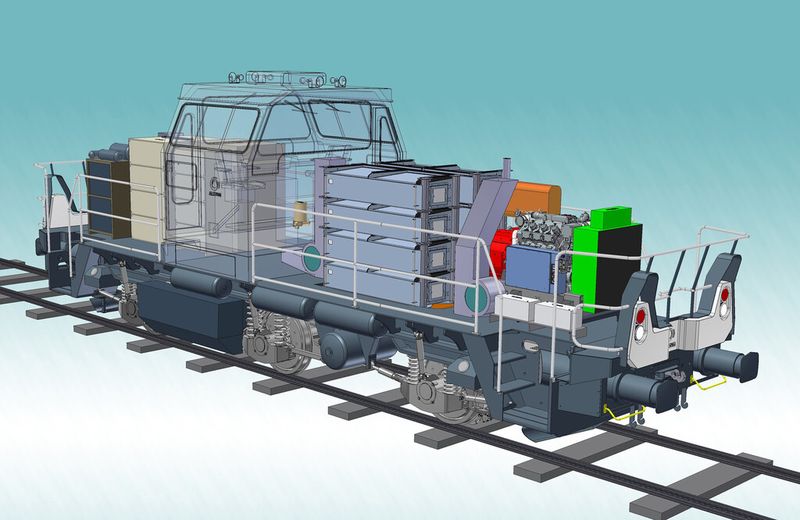 Die H3-Fahrzeugplattform von ALSTOM ist eine kompaktere, neue Generation von dreiachsigen Rangierlokomotiven. Sie wird neben einer Hybridtechnologie-Variante für den Rangierbetrieb auch als Zwei-Generatorenversion für längere Streckeneinsätze und als 1.000-Kilowatt-Einmotoren-Version für kraftvolle mittlere Streckeneinsätze verfügbar sein. (Bild: ALSTOM)