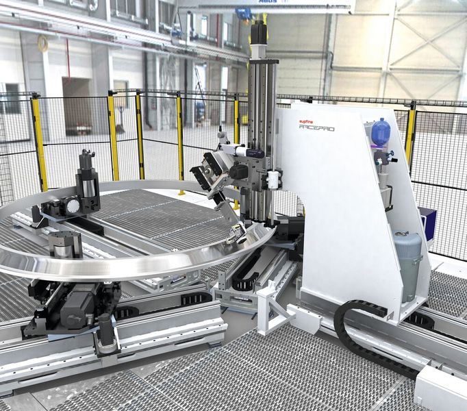 The Supfina RacePro 4000 is an innovative manufacturing solution for the fine surface machining of rings up to 4000 millimeters (approx. 157 inches) in diameter for large rolling bearings. (Image:Supfina)