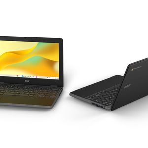 Die beiden neuen Chromebooks für den Schulbetrieb sollen dank stoßfester Bumper Stürze aus bis zu 122 cm Höhe ohne Schaden überstehen. Zudem baut Acer eine spritzwassergeschützte und robuste Tastatur ein, die auch leicht auszuwechseln ist.(Bild:  Acer)