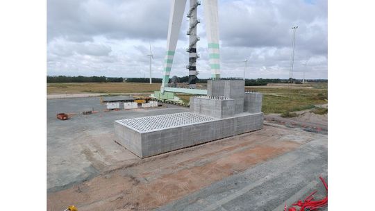 Fundament für den Hauptlagerprüfstand.(Bild:  R&D Test Systems)