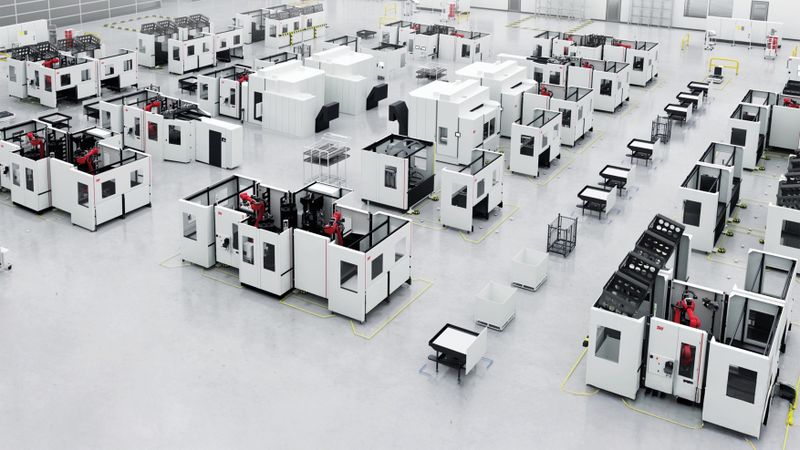 Das Smart FMS (flexible manufacturing system) der Schwäbischen Werkzeugmaschinen GmbH (SW) ermöglicht eine flexible, ressourcenschonende und zukunftsfähige Werkstückbearbeitung.(Bild:  Schwäbische Werkzeugmaschinen)